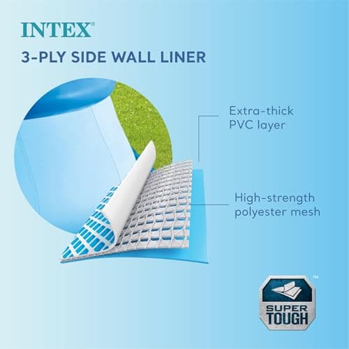 Intex 28120EH Easy Set Inflatable Swimming Pool: 10ft x 30in – Puncture-Resistant Material – Quick Inflation – 1018 Gallon Capacity – 23in Water Depth