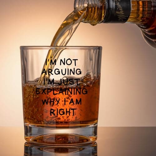 Ithmahco Funny Whiskey Glasses for Men, Bourbon Glasses Alcohol Gift for Man, Funny White Elephant Gifts Gifts for Men, Christmas Gag Gift Ideas for Him Husband Daddy Dad Coworker Boss