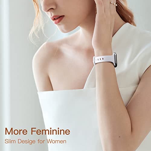Lerobo Thin Slim Bands Compatible with Apple Watch 40mm 38mm 44mm 45mm 46mm 42mm 41mm 49mm SE iWatch Bands Ultra 3 2 1 Series 11 10 9 8 7 6 5 4 3 2 1 for Women Men, Soft Narrow Sport Strap Wristband