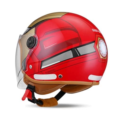 Youth & Kids Gift Retro Electric Motorcycle 3/4 Half Helmet,Toddler Cute 3/4 Open Face Motorcycle Half Helmet,DOT Approved,Boys Girls Go-Kart Dirt-Bike Street Scooter Vespa ATV Helmet