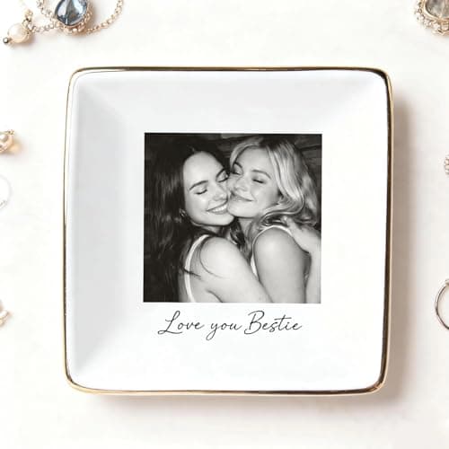 My4gifts Personalized Besties Photo Jewelry Dish, Sisters Jewelry Dish, Custom Besties Gifts, Bff Gifts, Friendship Gift, Best Friend Gift for Women, Custom Jewelrys Plate, Birthday, Christmas/2 B0GFCRMT8Q