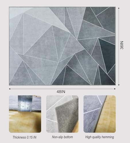 Office Chair Mat for Hardwood Floor & Low-Pile Carpet,36"*48" Highly Premium Quality Protector Floor Mat,Desk Chair Mat - Anti-Slip Carpet Chair Mats for Laminate/Tile Floor Black Grey