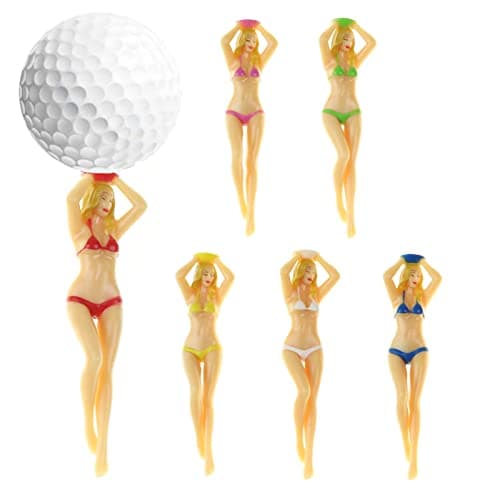 3 inch Plastic Tee, Golf Practice Novelty Tees, White Elephant Stocking Stuffer Gifts for Him, Golfer Fun Gift, 6 per Set KOFULL Golf Tees, Funny Golf Tees for Golf Gifts, Golf Accessories for Men B07RNY735R