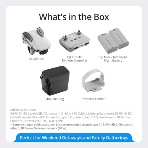 DJI Mini 4K Camera Drone Combo, Drone with 4K UHD Camera for Adults, Under 249 g, 3-Axis Gimbal Stabilization, 10km Video Transmission, Auto Return, 2 Batteries for 62-Min Max Flight Time, QuickShots