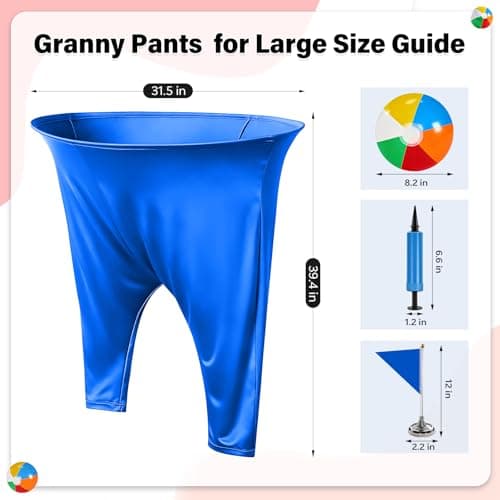 Granny Pants Yard Game for Adults (40 in * 31.5 in),2Pcs Granny Pants Outdoor Games with 10 Bouncy Balls,2 Pumps & Flags, Granny Pants Game for Family Carnival Party Reunion Gathering(Large)