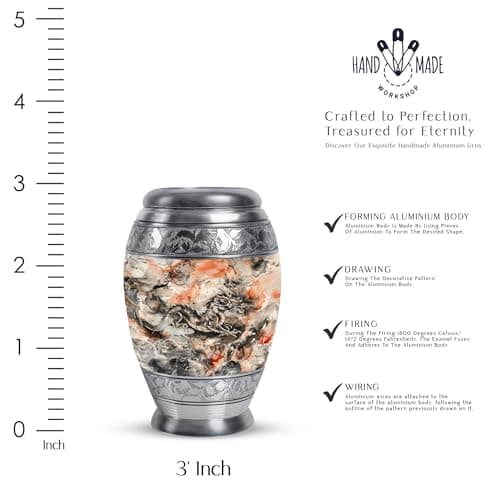 Dragon Urn, Small Urns for Human Ashes Women - 3 Inch - Ashes Keepsake for Burial Urn - Pack of 1 B0D8BPHF5G