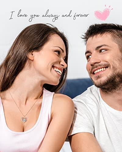 Gifon S925 Sterling Silver Necklace for Women, Wife Jewelry Rose Gold, Mom Birthday Valentines Mothers Day Gifts, Girlfriend Necklaces, Daughter Heart Jewel, Anniversary for Her