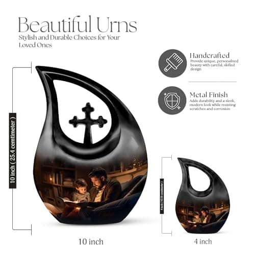 Dad & Son Funeral Tiny Urn for Ashes Adult Male, Drop Keepsake Cremation Burial Urns for Human Ashes, Handcrafted Cremains Containers, Handcrafted Funeral Tiny Memorial Gifts, 3 Inches B0FG372JF2