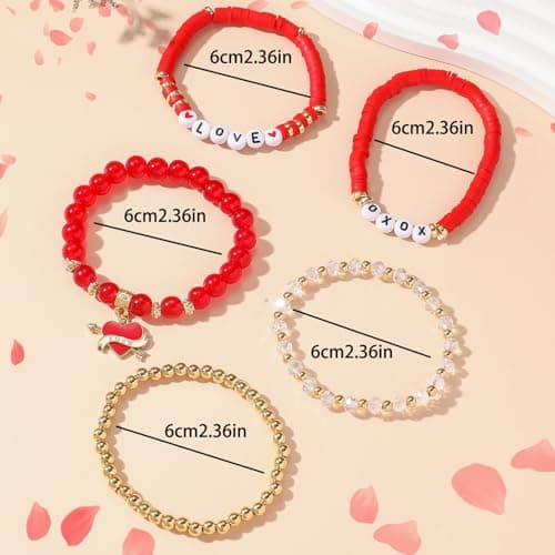 Valentines Gifts For Her - Love Heart Bracelets for Girlfriend, Lover, Best Friends, Wife, Women