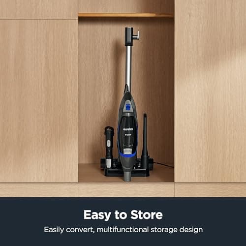 Eureka Corded Stick Vacuum Cleaner for Home Pet Hair, Lightweight Vacuum Cleaner with Powerful Suction for Carpet Tile and Hard Floor, Blue, NES520BL 2-in-1 Flash Handheld Vac