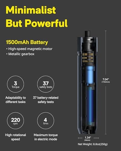 1/4'' Hex, Magnetic Lid, 1500mAh Rechargeable, LED Light, Ideal for Furniture Assembly, Home Improvement, and Garage Projects HOTO 25-Piece Upgraded Electric Screwdriver Kit, Cordless Screwdriver B0BLMQ8BXB