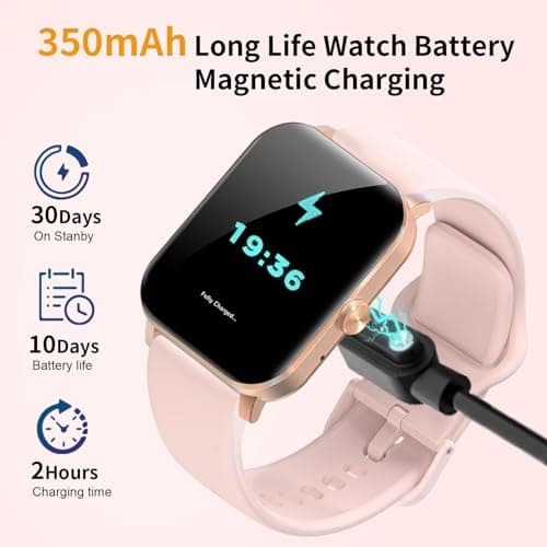 Smart Watch, Smartwatches for Men Women, 1.85" HD Fitness Tracker (Answer/Make Calls), 120+ Sport Modes, Heart Rate/Sleep Monitor, IP68 Waterproof Fitness Watch, Smartwatch for Android iOS (Pink)