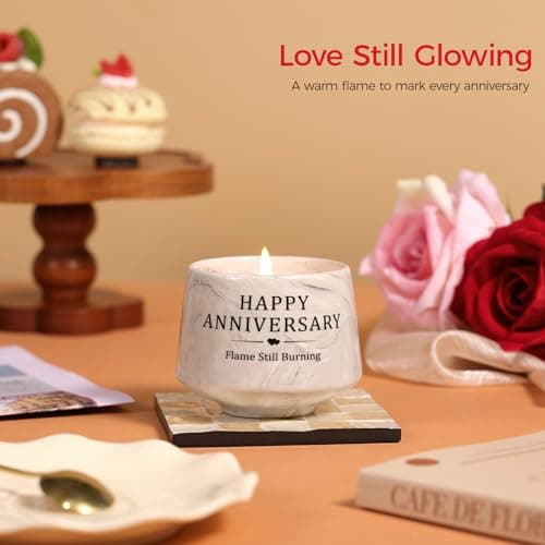 Happy Anniversary Candle – Aniversario Gifts for Couple,Women,Men 6oz Lavender Scented Candle,Anniversary Romantic Gifts for Him & Her B0G4GGC4Y6