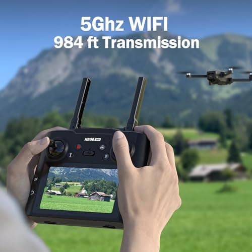 GPS Drone with EIS Camera 4.5" LCD Screen on Controller, FPV Drones Al Track&Orbit Mode with Professional with Auto Return Follow Me for Adult Beginner, GPS Brushless Drone Long Range Circle Fly,Under 249g