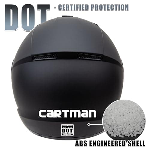 Cartman Full Face Motorbike Helmet - DOT Certified for Racing & Street Bikes, Adult Visor Helmet with Aerodynamic Design