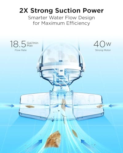 InoKraft Pool Vacuum for Above Ground Pool, Cordless Handheld Pool Vacuum for Inground Pools, Rechargeable Pool Cleaner with Powerful Suction up to 18.5 gallons/min, Ideal for Leaves, Debris, Blue