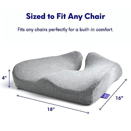C CUSHION LAB Patented Pressure Relief Seat Cushion for Long Sitting Hours on Office/Home Chair, Car, Wheelchair - Extra-Dense Memory Foam for Hip, Tailbone, Coccyx, Sciatica - Wellness Green