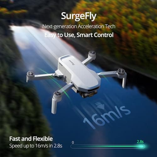 Potensic ATOM SE GPS Drone with 4K EIS Camera, Under 249g, 62 Mins Flight, 4KM FPV Transmission, Brushless Motor, Max Speed 16m/s, Auto Return, Lightweight and Foldable Drone for Adults Beginner