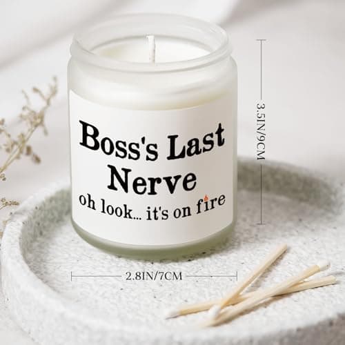 Funny Boss Gifts for Women Men- Handmade Lavender Soy Wax Candle- Best Boss Lady Gifts for Women, Birthday Christmas Gift for Boss Female, Boss's Last Nerve Candle (7oz)