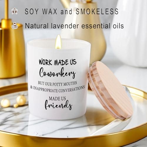 BFJLIFE Coworker Gifts for Women Funny Cool Co Worker Gifts for Christmas Birthday Unique Lavender Scented Soy Candles