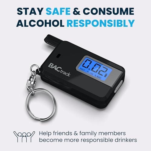BACtrack Go Keychain Breathalyzer (Black) | Ultra-Portable Pocket Keyring Alcohol Tester for Personal Use