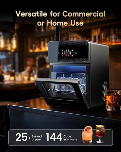 ecozy 2" Ice Ball Maker Countertop,Clear Sphere Ice Maker Machine with CrystalFlux Technology, 4 pcs in 40 Mins, 144 pcs/Day, Enhanced Insulation, Auto Water Supply, Self-Cleaning for Whiskey