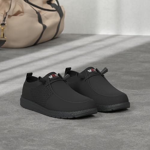 LARNMERN Slip On Steel Toe Shoes Men Lightweight Comfortable Lounging Walking Sneakers Steel Toe Loafers