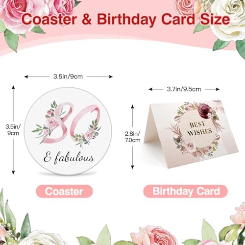 80th Birthday Gifts for Women Her, 1945 Vintage Birthday Coffee Mugs with Silicone Coaster, Fabulous 1945 Gifts Ideas for 80 Years Old Women Mom Sisters Grandma