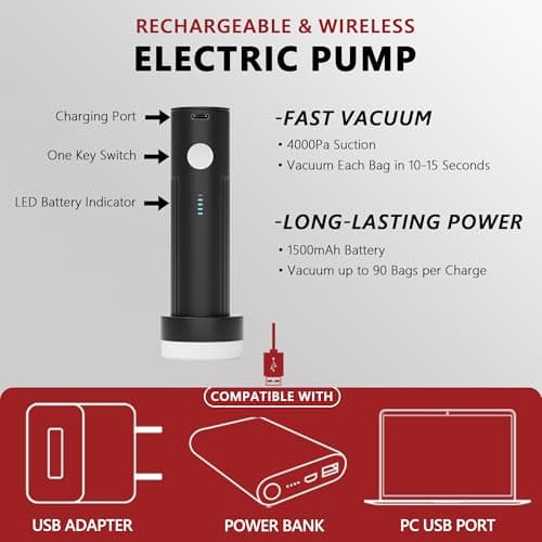 18 Pack Travel Vacuum Storage Bags for Clothing with Rechargeable Electric Pump, Compression Packing Cubes Organizer for Luggage Suitcase, Space Saver Seal Bags for Vacation Cruise