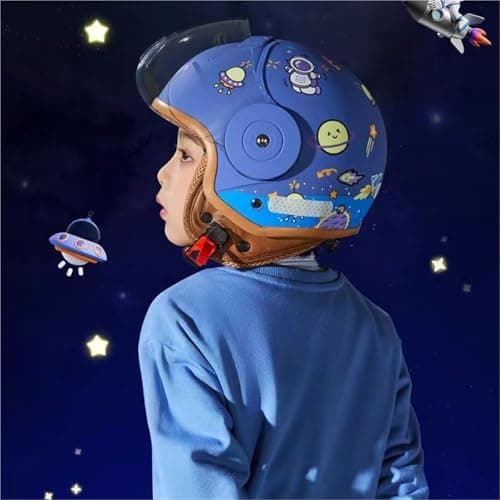 Retro Kids 3/4 Motorcycle Half Helmet,DOT Approved Toddler Vintage Open Face Electric Scooter Go-Kart Dirt-Bike ATV Youth Child Moped Bicycle Helmets for 2-14 Years Old