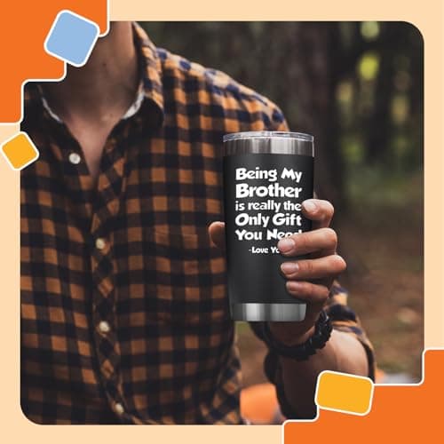 NewEleven Gift For Brother From Sister, Bro - Best Birthday Gift For Big, Little Brother, Siblings, Brothers In Law - Funny Gag Gifts For Men - 20 Oz Tumbler