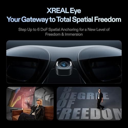 XREAL One Pro AR Glasses with X1 Chip, Native 3 DoF, X-Prism Optics, 3D Mode, 57°FOV 171" 120Hz FHD Display, XR Glasses for iPhone 17/16, Steam Deck, ROG, Mac, PC, Android & iOS M (IPD 57-66mm)