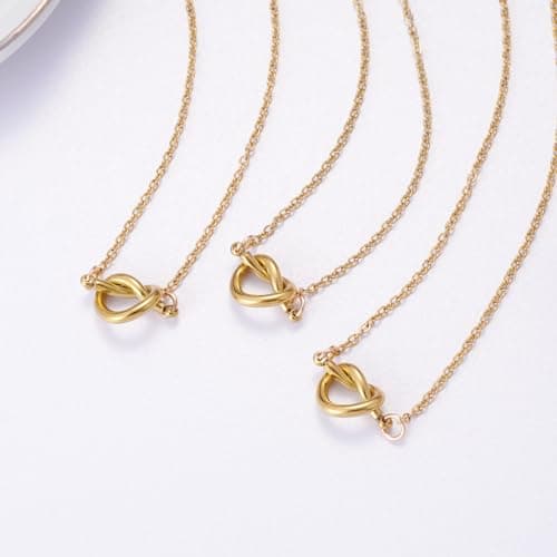 Ralukiia BFF Friendship Knot Infinity Necklace for 2 Best Friend Long Distance Birthday Jewelry Gifts for Her Women Bestie