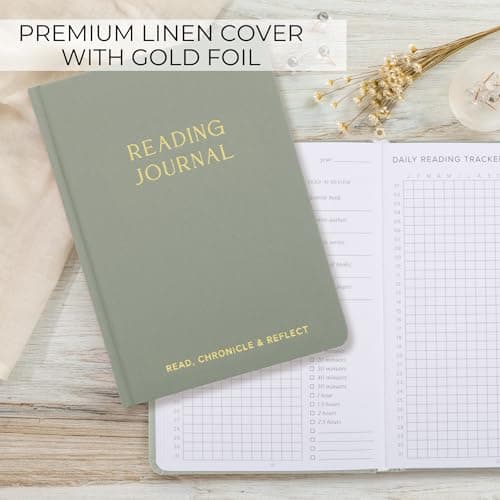 Makes a Great Gift for Readers - Reading Log & Review Pages for Keeping Notes on Your Favorite Books ZICOTO Beautiful Reading Journal for Book Lovers - Linen Hard Cover Tracker B0D9KNQV32