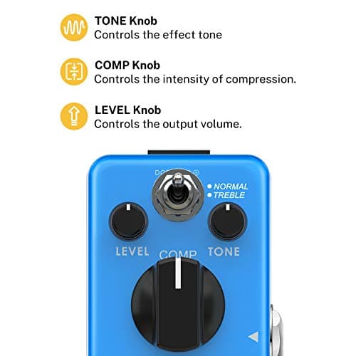 Donner Compressor Pedal, Ultimate Comp 2 Modes Compression Effect Pedal Pure Analog for Electric Guitar and Bass True Bypass