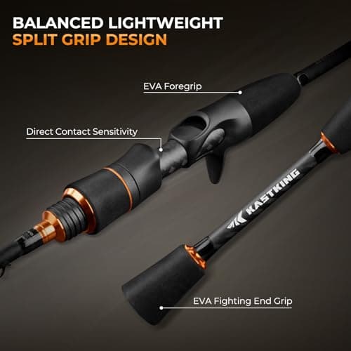 KastKing Zephyr Finesse Fishing Rods – BFS Baitcasting & Spinning Rods, IM6 Graphite, Extra Twin-Tip, 2pc & 3pc Travel Design, Ultra-Light Lure Casting, Stainless Steel Guides with Zirconium Rings