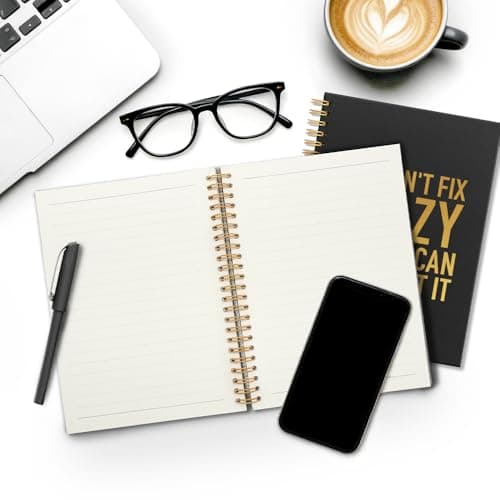 You Can't Fix Crazy But You Can Document It Black Golden Horizontal Lined Spiral Notebook, Funny Spiral Notebook Gifts for Coworker Friend Office Worker Boss Leader, Humor Office Journal B0GJ67JFPN
