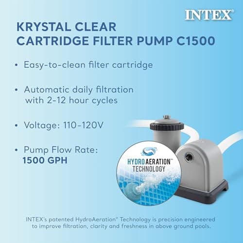 Intex Easy Set 18 Foot by 48 Inch Round Inflatable Above Ground Swimming Pool with Filter Pump, Ladder, Pool Cover, and 6 Pack Filter Cartridges, Blue