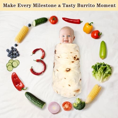 mermaker Burritos Tortilla Swaddle Blanket Baby for Toddler Newborn, 285 GSM Soft Flannel Taco Wrap Blanket Funny Gifts for Baby Shower Boys Girls, 36 inch B0DYJDBW21