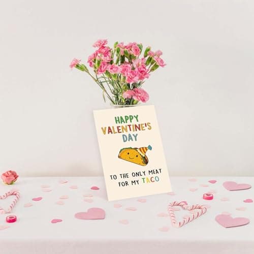 Lovely Taco Valentines Day Card for Him Her, Naughty Valentine's Day Gift for Husband Wife, Romantic Boyfriend Girlfriend Vday Card, To The Only Meat for My Taco