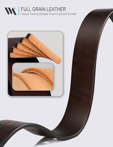 WOLFANT Thicken Full Grain Heavy Duty Casual Work Belts for Men,100% Italian Real Solid Leather