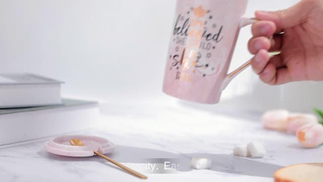Valentines Spiritual Motivational Congratulations Gifts, 14oz Pink Ceramic Marble Gold Print Coffee Cup, Nicely Gift Boxed Graduation Gifts for Women Her 2026 - She Believed She Could So She Did Mug B0CZ993XBN