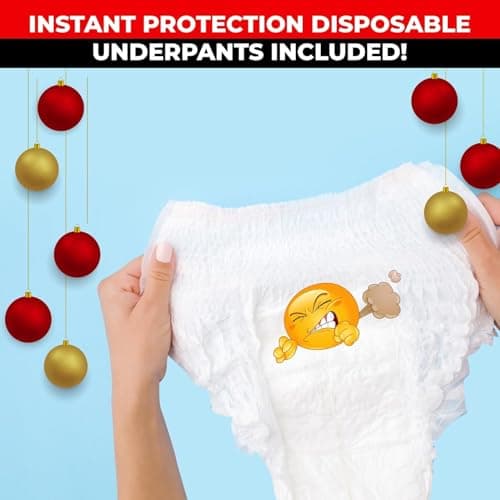 Unique Stocking Suffers for Men Birthday Husband Teens Potty Humor Prank Him Fart Funny Survival Set Gag Gift with Underwear, Hazmat Bag and Wet Wipe for Men B0DWDSKX8P