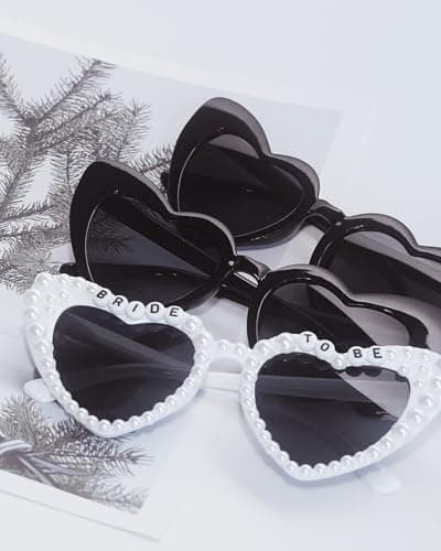 Bride Sunglasses, Bachelorette Sunglasses, Bridal Party, Bachelorette Gifts for Bridesmaids, Bridal Shower Proposal Gifts Bride to Be Heart Sunglasses Bachelorette Party Favors, 8 Pack B0FKBR7994
