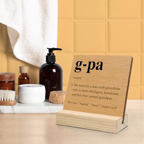G-Pa Grandpa Gifts Desk Decor, Grandpa Gifts for Birthday Father's Day Decorative Signs & Plaques, G-Pa Definition Desk Sign with Wooden Stand for Home Office Shelf Table Decor B0GJR7LD9H