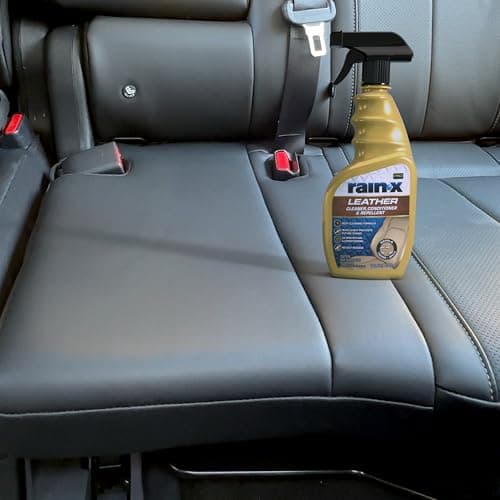 Rain-X 620236SRP Leather Cleaner Conditioner & Repellent for Car Interiors, Cleans + Repels while Moisturizing, Restores Leather to Natural, Fresh Scent without Residue 16 Fl Oz.