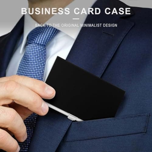 Meaudiwes Fashion Wallet Credit Card Holder Protector Business Card Case For Men Women Black