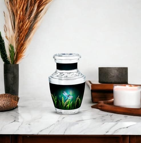 Keepsake Urn for Human Ashes, Sharing Urns, Cremated Remains Holder, Funeral Ashes Container, Burial Keepsake, Token Urns Set Dragonfly Burial Urns Funeral Urns for Women Beautiful Urn for Mom 3 Inch B0F7LBQX5G