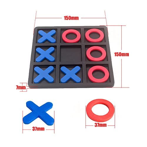 Tic Tac Toe Board Game,Tic Tac Toe Family Game, Classic Board Game, Classical Family Board Game,Children's Tic Tac Toe Game, Plastic tic tac Toe Game, Board Size 15 X 15 cm