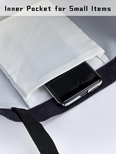 PARBEE Tote Bag, Large Black Canvas Bag with Pocket, Funny Retirement Gift for Teachers, Reusable, Machine Washable, Tote Bag for Retired Teachers, Unisex